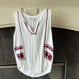 LOFT Embroidered sleeveless blouse